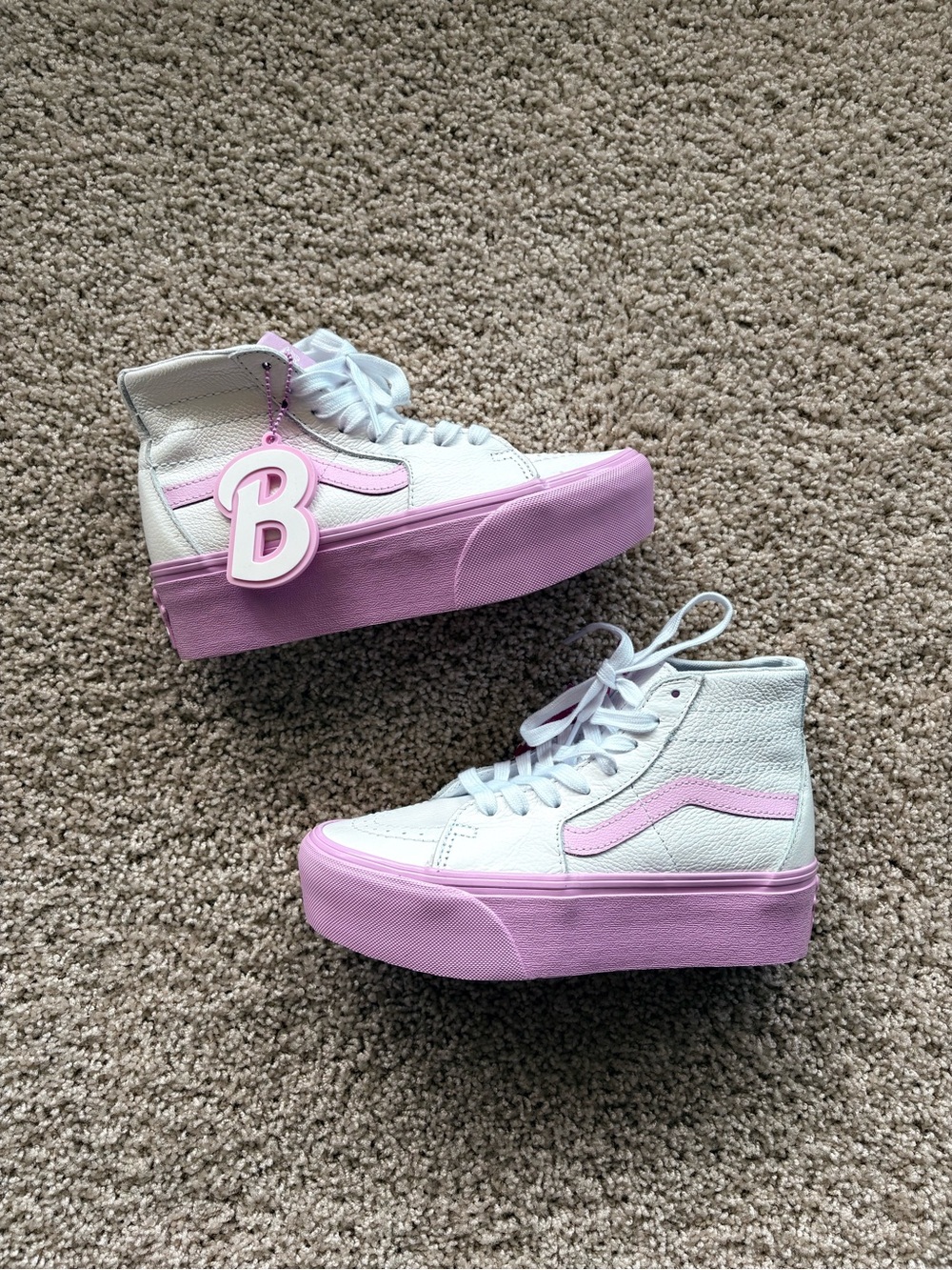 Vans x‎ Barbie Sk8-Hi Tapered Stack Platform Sneakers Pink White Women’s 5.5 NWT